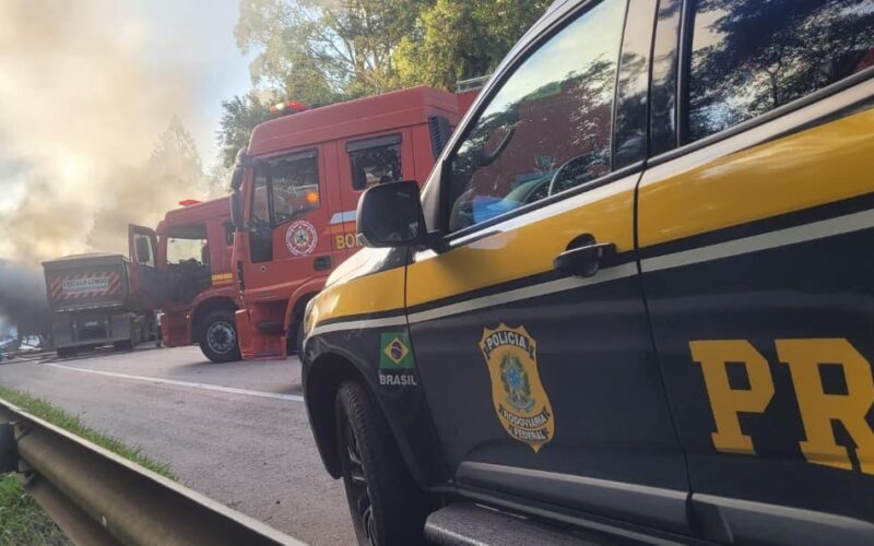 Interdição total da BR-392 ocorre após acidente envolvendo caminhões entre Pelotas e Canguçu