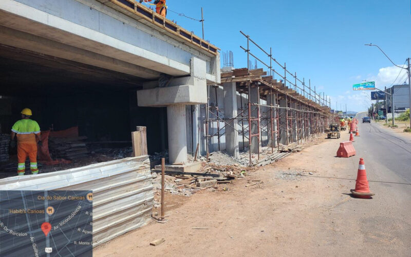 Interdição noturna no viaduto da BR-116 em Canoas começa na quarta-feira