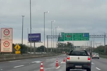 Ventania compromete sinalização na FreeWay e causa interdições na BR-386