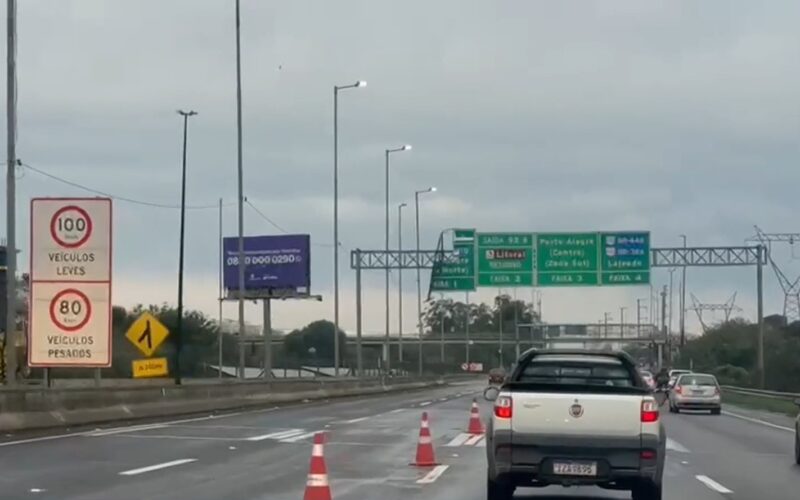 Ventania compromete sinalização na FreeWay e causa interdições na BR-386