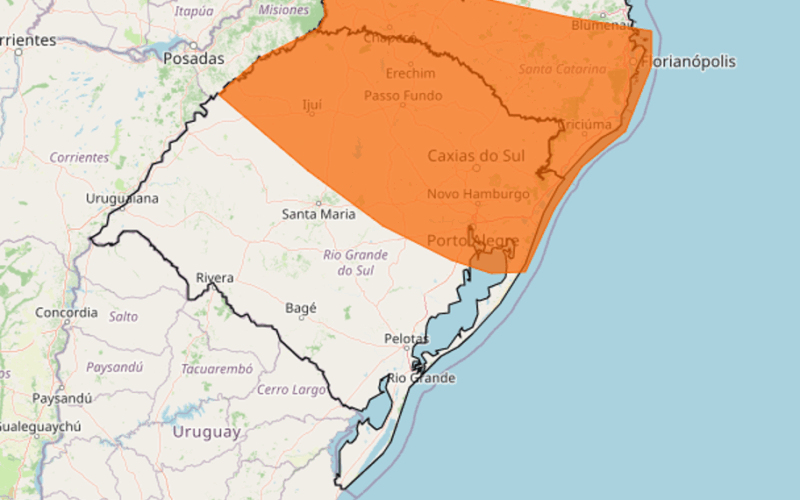 Quinta-feira (13) traz previsão de intensas chuvas no RS, com possibilidade de até 100mm em 24 horas