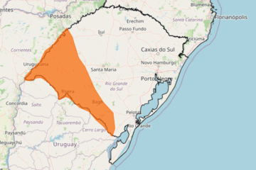Alerta laranja do Inmet para tempestades atinge regiões do Rio Grande do Sul