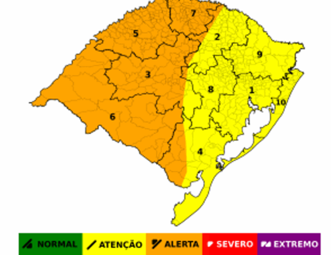 Quinta-feira (8) promete tempestades intensas no RS com chuvas de até 100mm, vento forte e possibilidade de granizo
